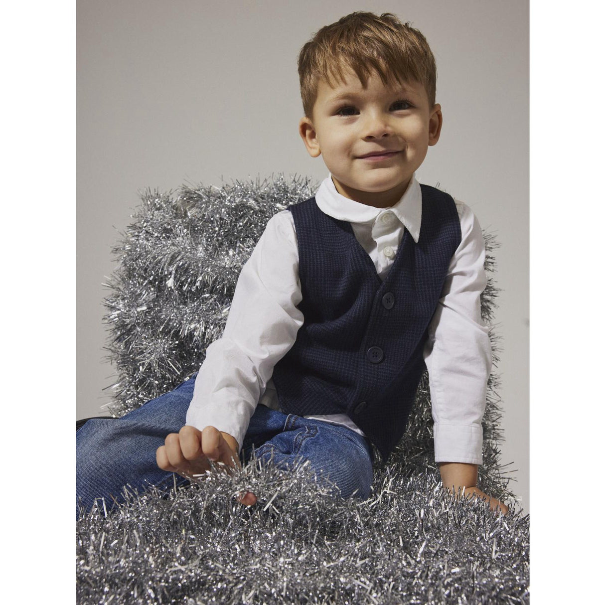 Name It Navy Blazer Check Nmmrobino Väst Unb