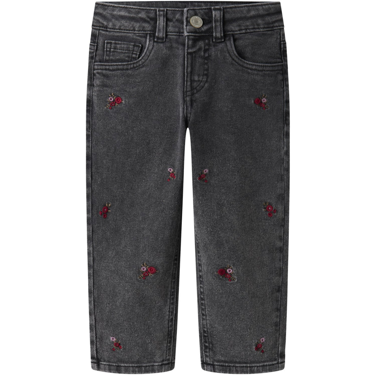 Name It Medium Grey Denim Flower Emb Nmfbella Mom Emb Jeans 1224-sm Noos