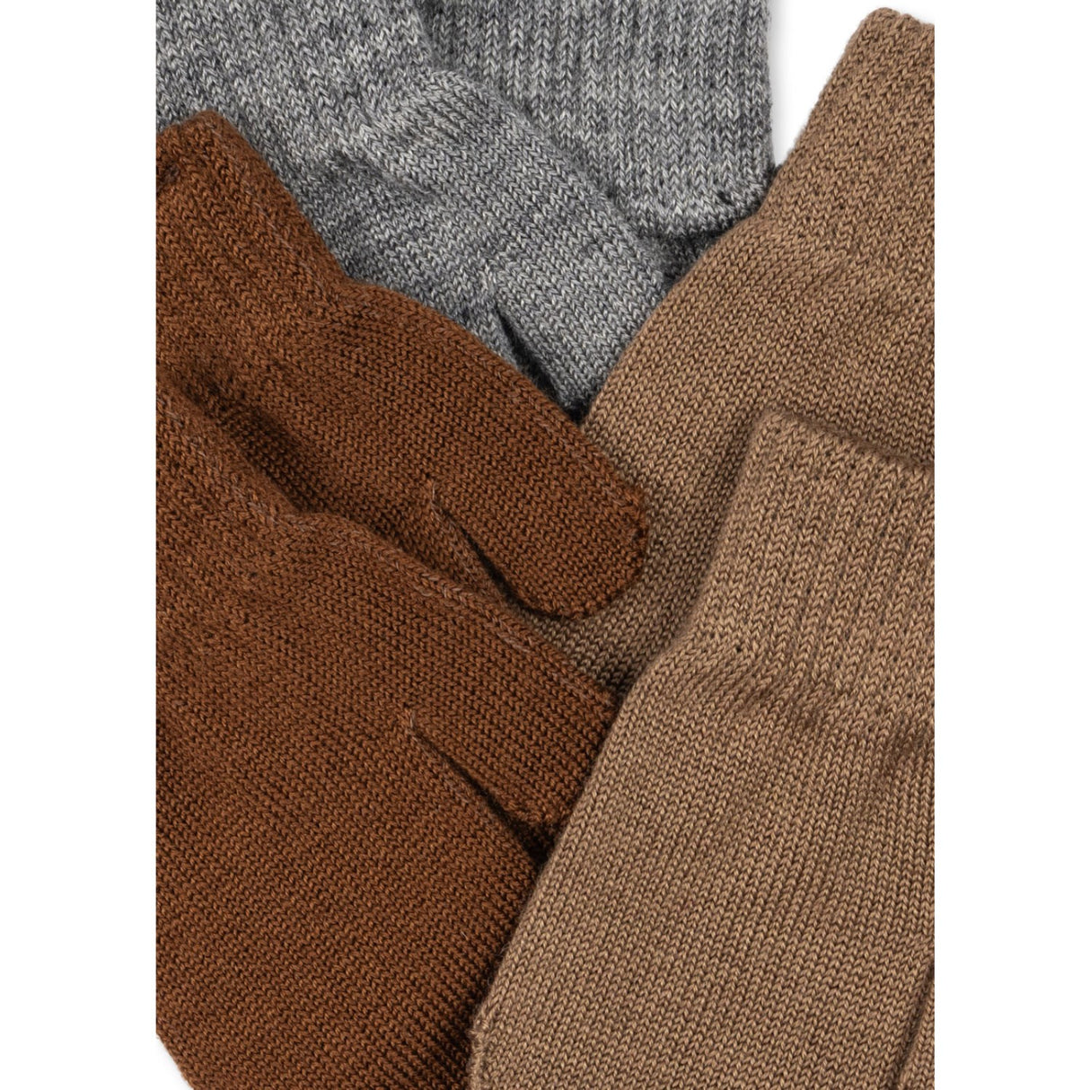 Konges Sløjd Grey Melange/Beige/Brown 3 Pack Filla Vantar
