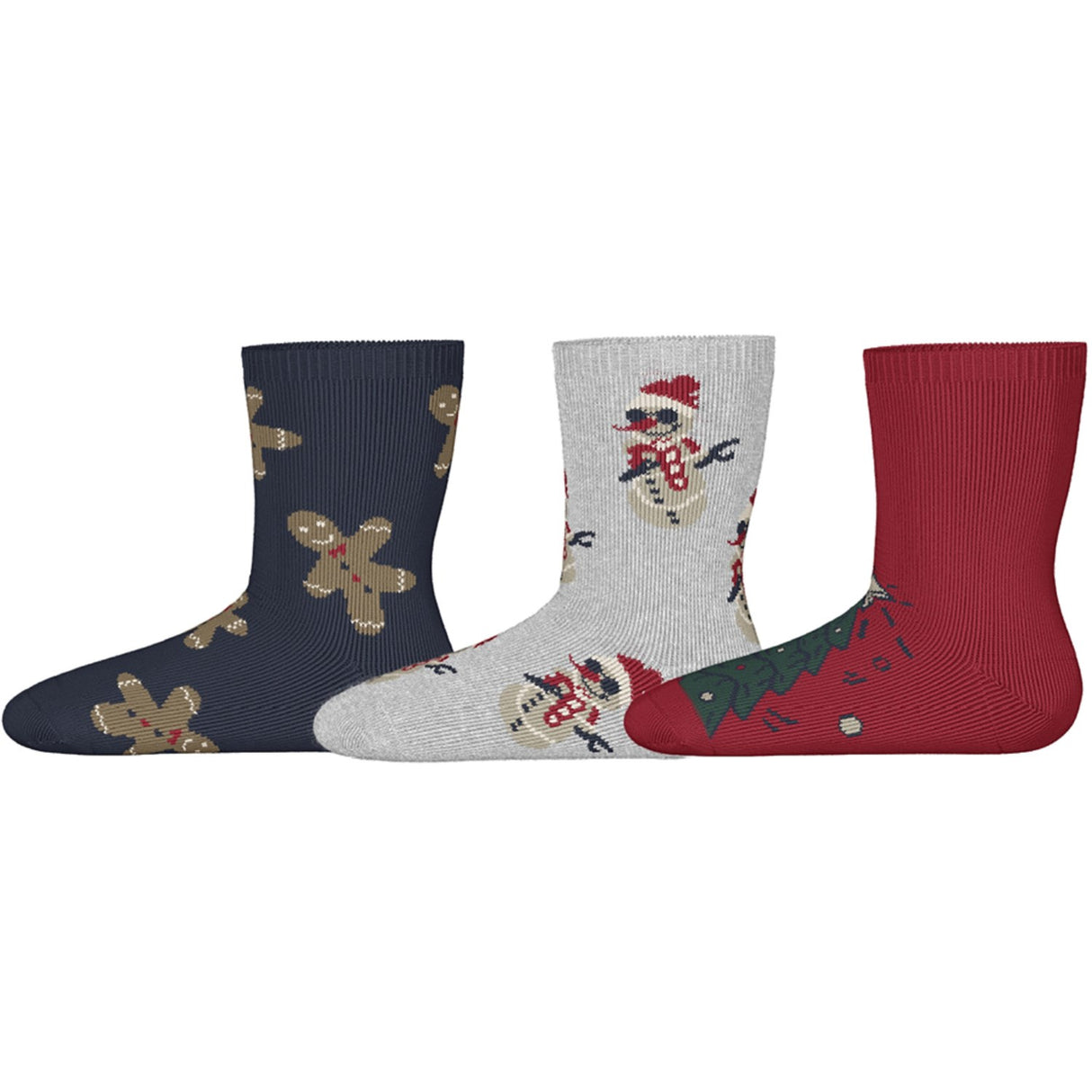 Name It Navy Blazer Grey Melange + Jester Red Nmnrichristmas 3p Strumpor