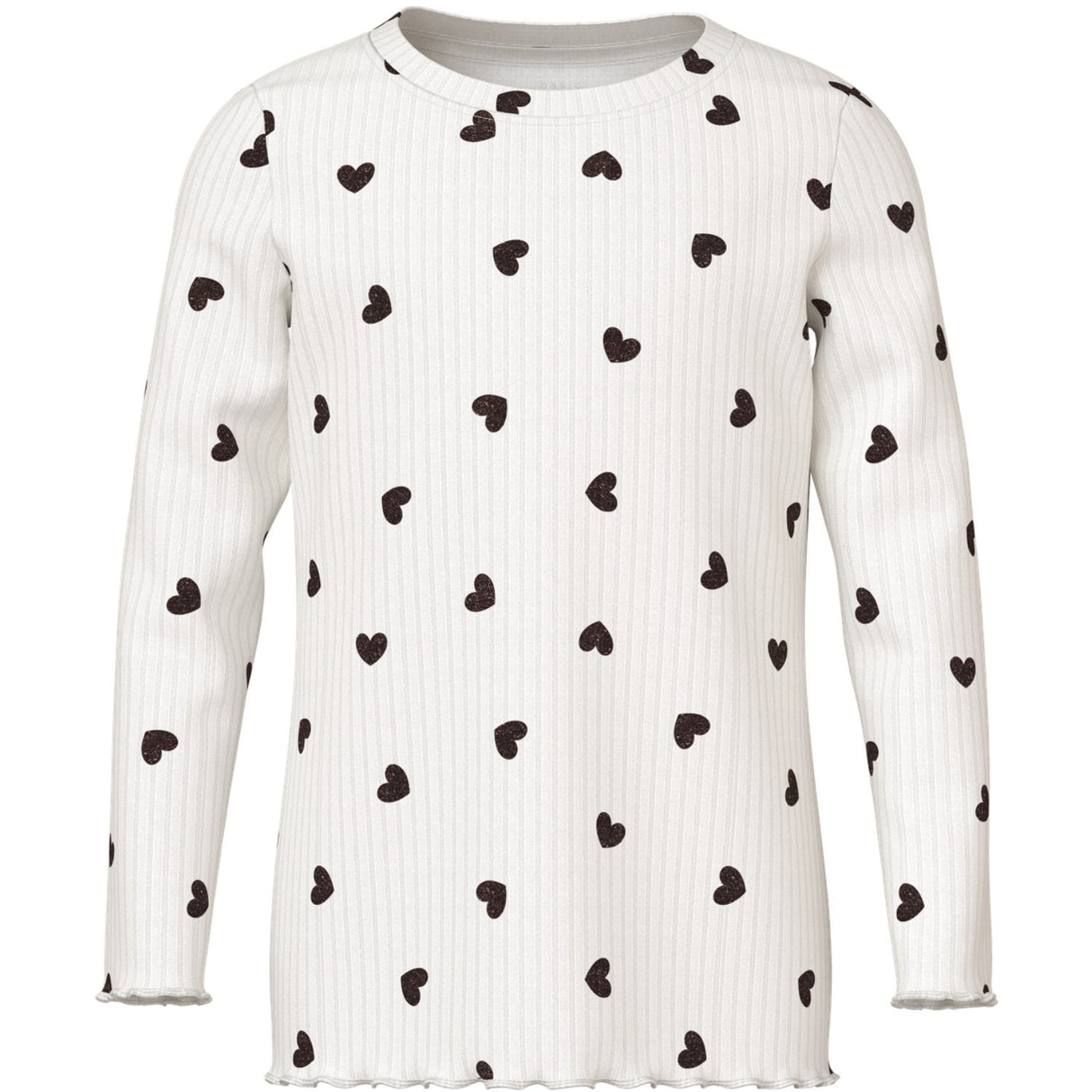 Name It Cloud Dancer Tiny Heart Nmfvemma Glitter Ls Slim Top