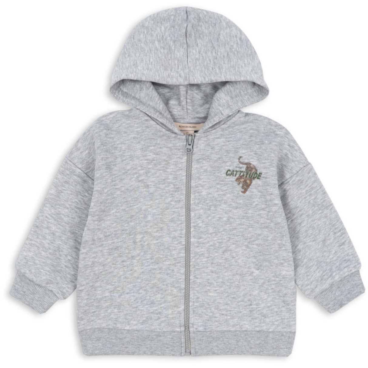 Konges Sløjd Grey Melange Lou Sweat Zip Huva Ocs