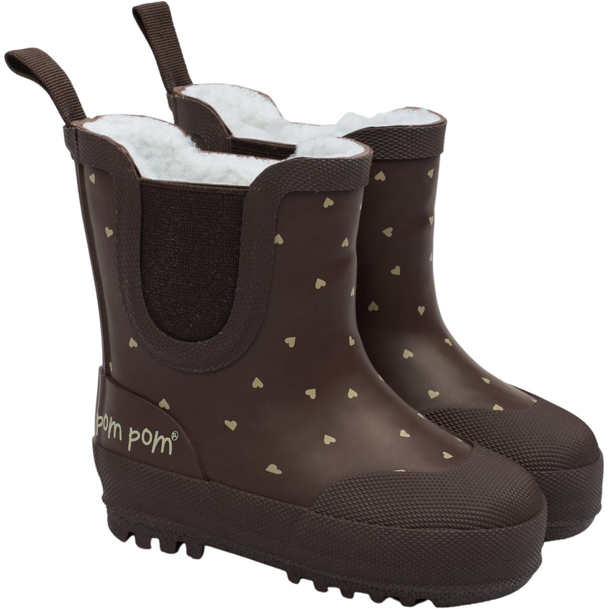 Pom Pom Chocolate Heart Brook GumBoots Thermo Ankle