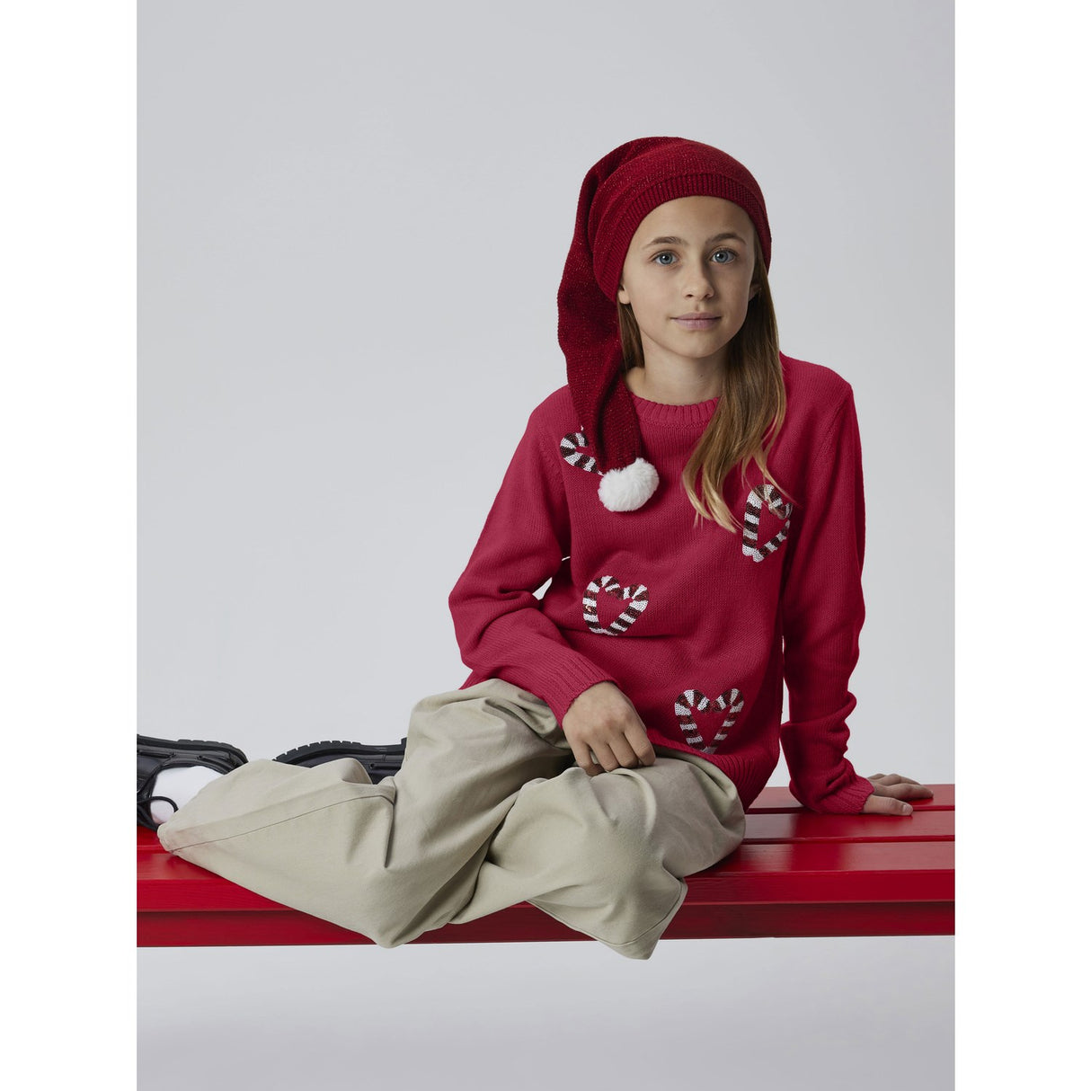 Name It Jester Red Nkfrajul Ls Loose Stickad