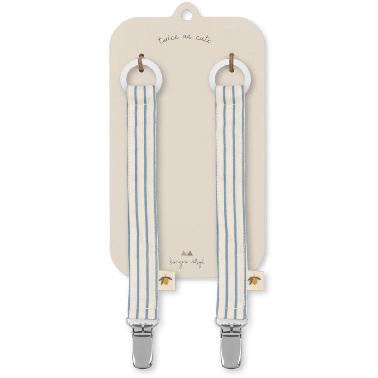 Konges Sløjd Stripe Bluie 2 Pack Napp Rem