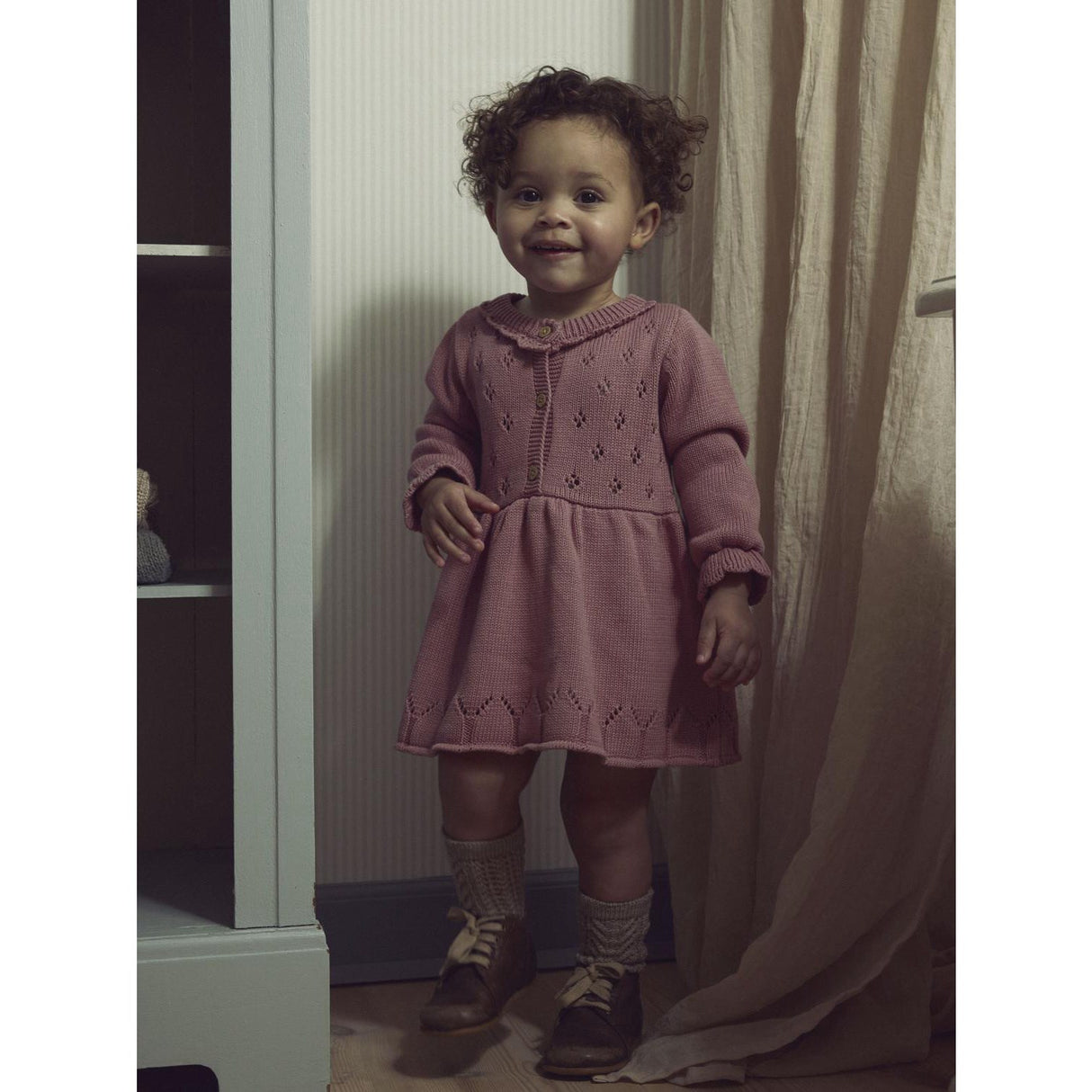 Lil'Atelier Nostalgia Rose Nbframla Lia Ls Stickad Klänning Lil