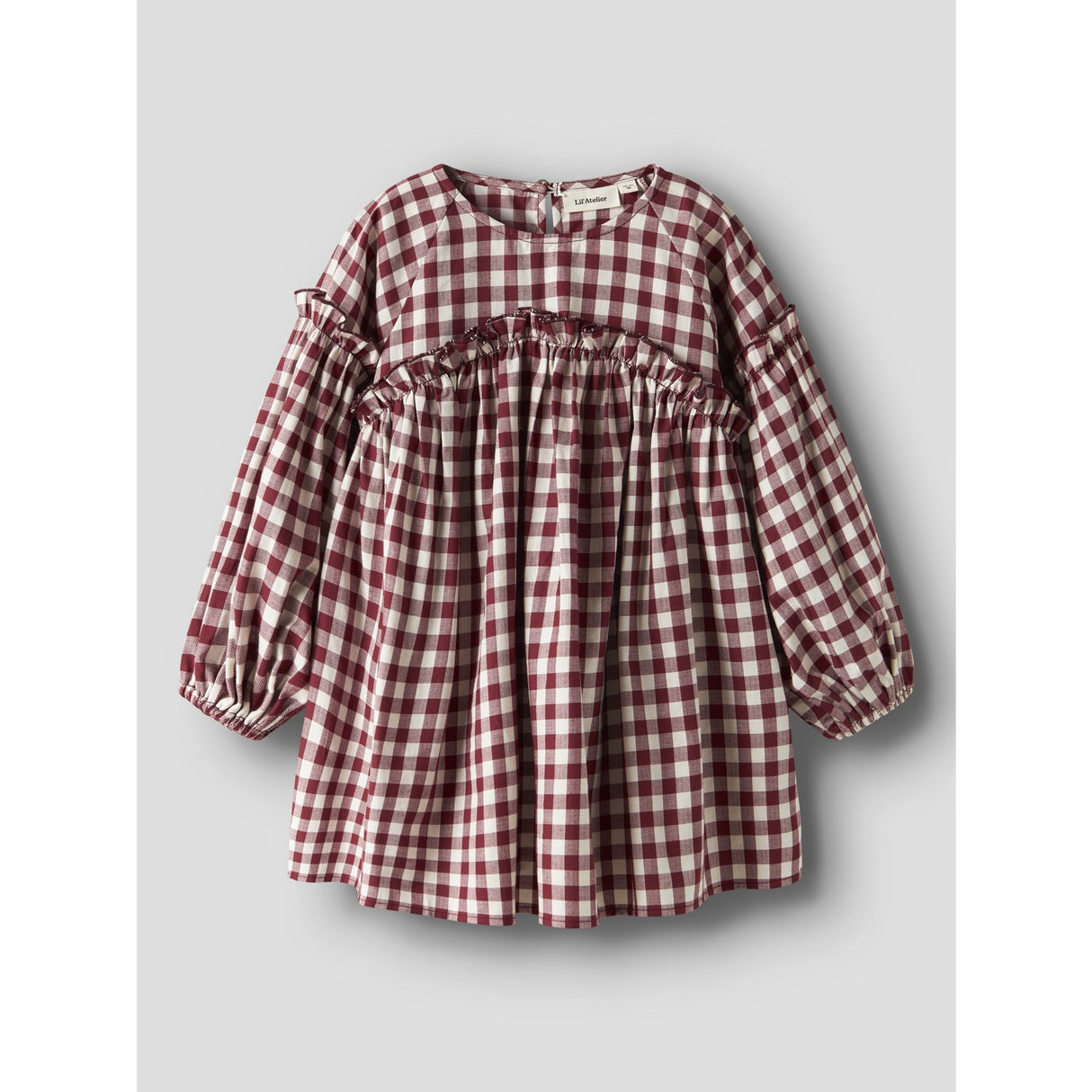 Lil'Atelier Red Dahlia Nmfrio Ls Loose Klänning Lil