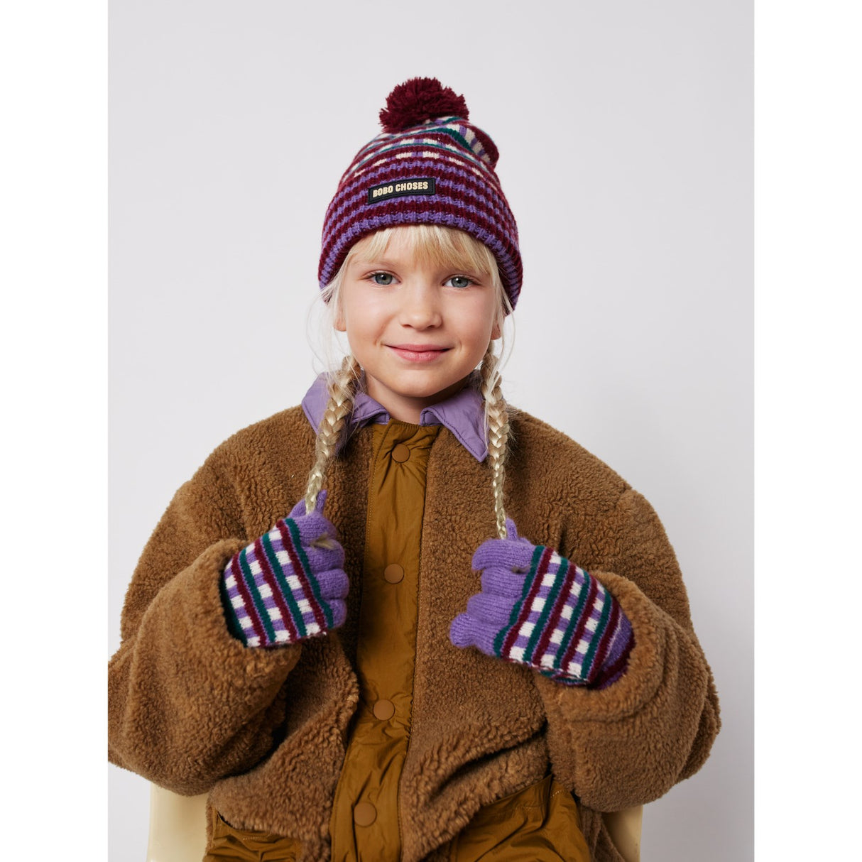 Bobo Choses Purple Jacquard Beanie