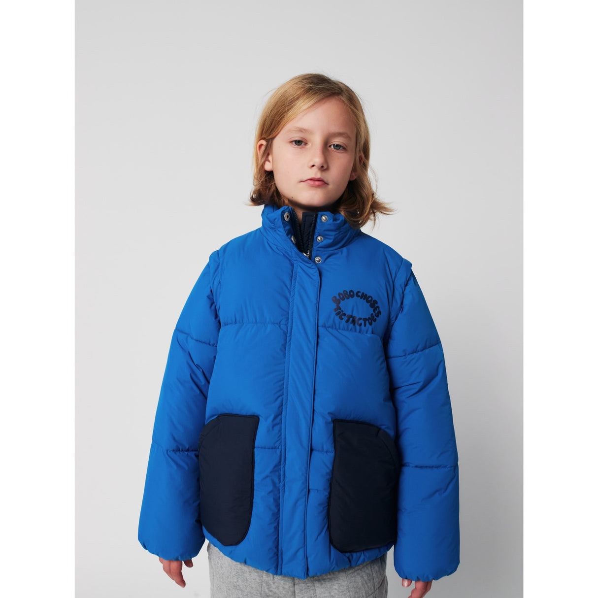 Bobo Choses Blue Tic Tac Toe Quiltad Anorak