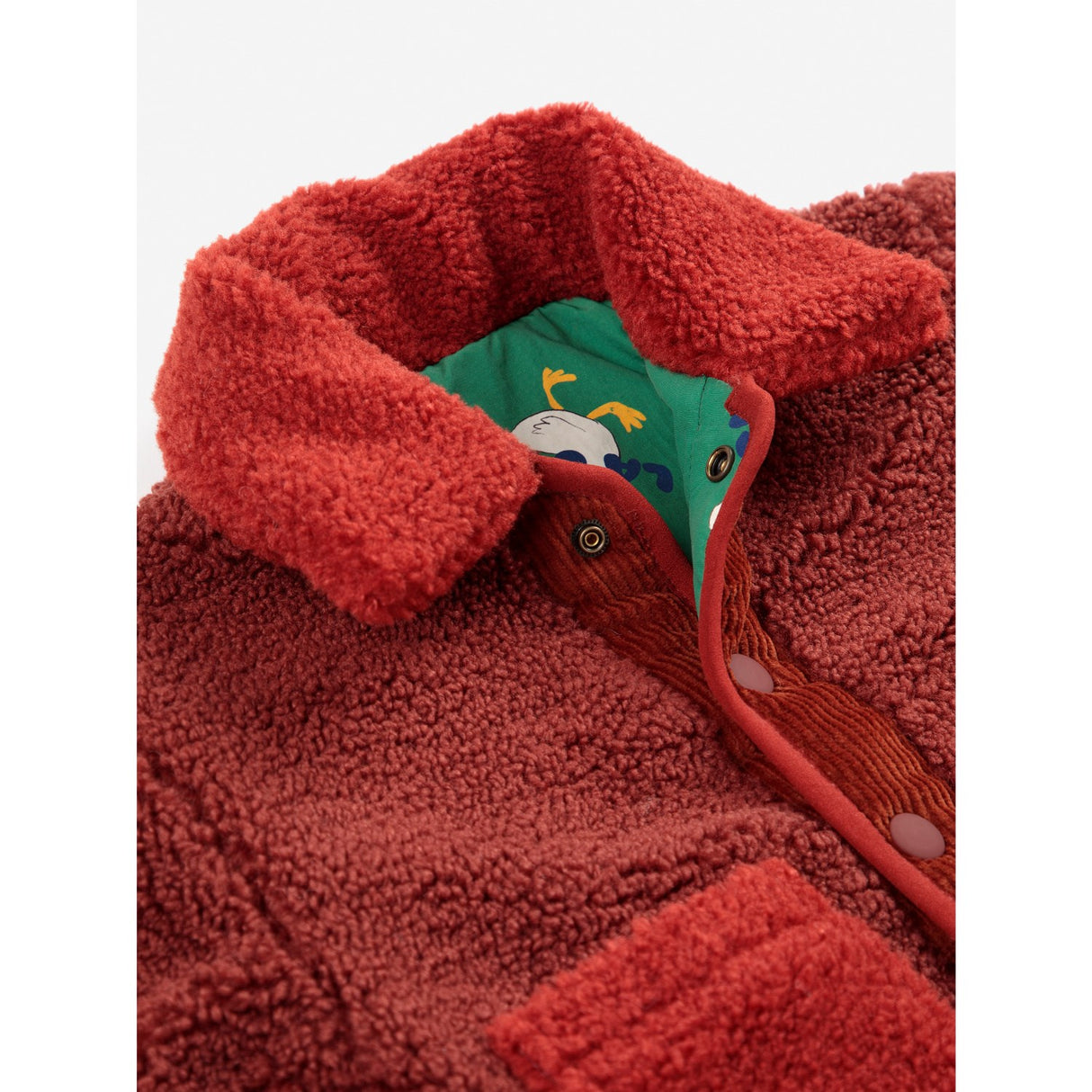 Bobo Choses Green La Oca All Över Vändbar Sheepskin Jacka