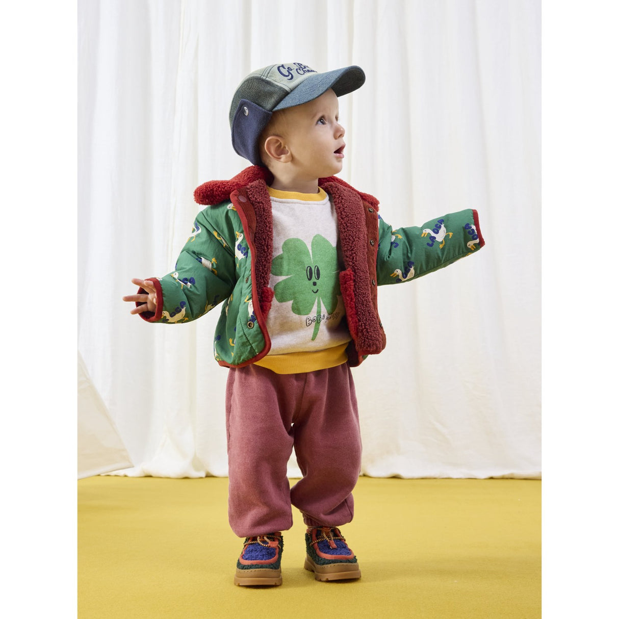 Bobo Choses Green La Oca All Över Vändbar Sheepskin Jacka