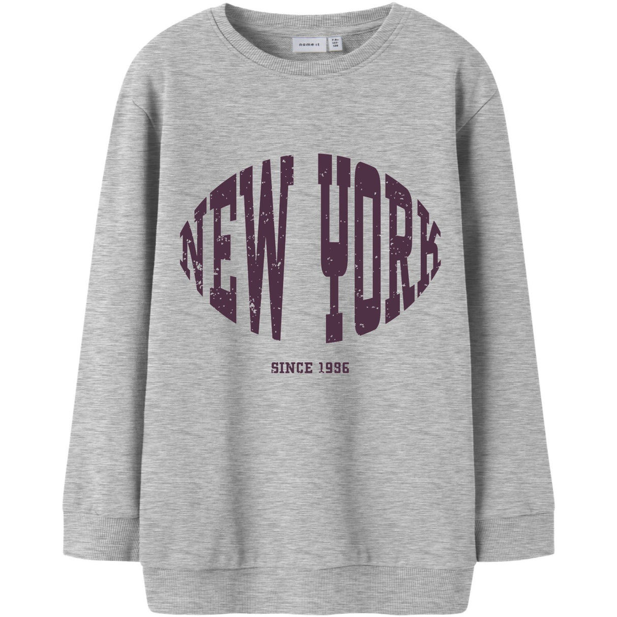 Name It Light Grey Melange Nkfbellis Ls Nreg Sweat Unb Box Pb
