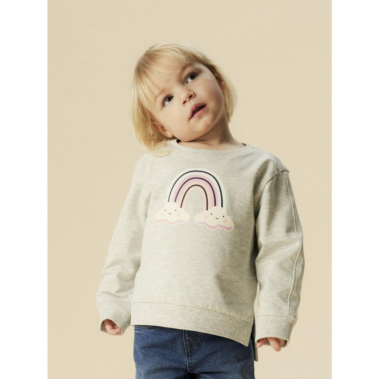 Name It Light Grey Melange Nmfbissine Ls Nreg Swe Unb Box Pb