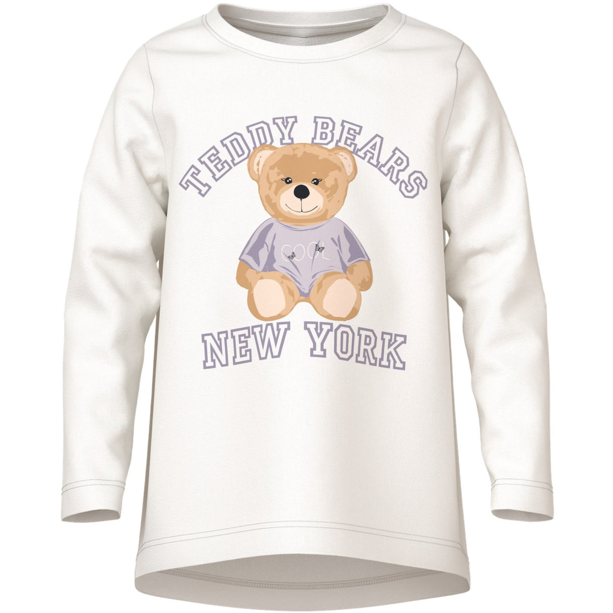 Name It Cloud Dancer Teddy Bear Nmfviolet Ls Loose Topp