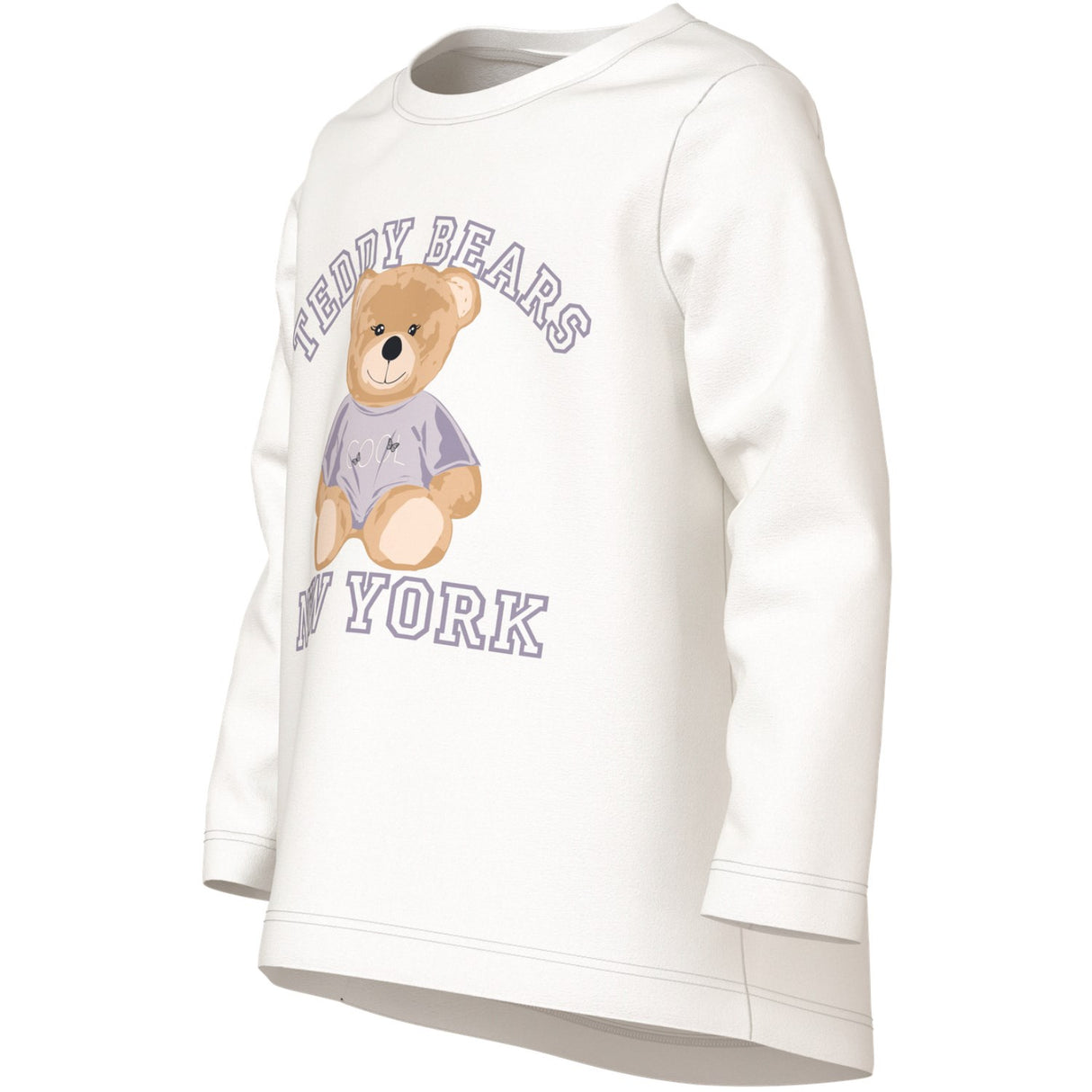 Name It Cloud Dancer Teddy Bear Nmfviolet Ls Loose Topp
