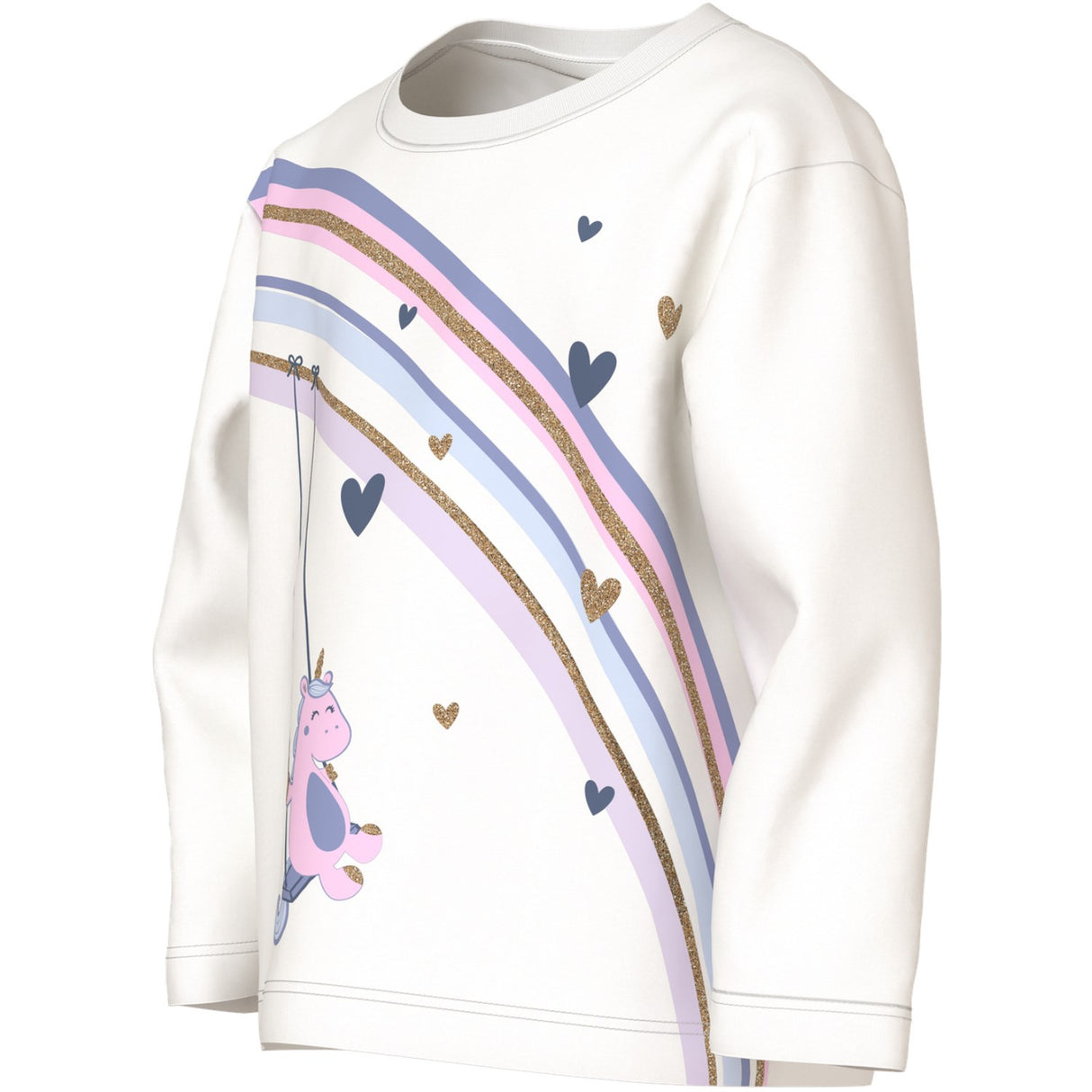 Name It Cloud Dancer Unicorn Rainbow Nmfvaliane Ls Nreg Topp
