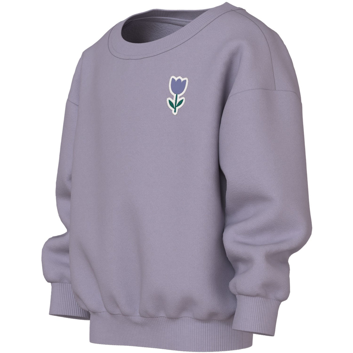 Name It Lavender Gray Tulip Nmfvallene Ls Rlx Sweat Bru