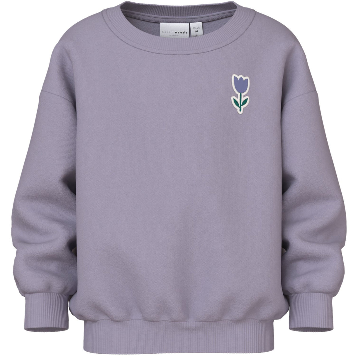 Name It Lavender Gray Tulip Nmfvallene Ls Rlx Sweat Bru