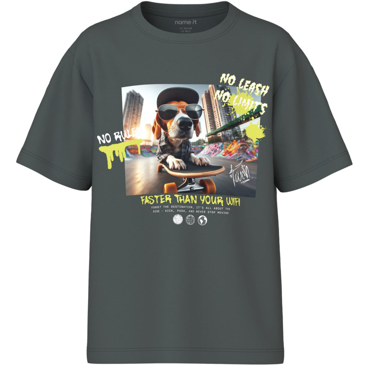 Name It Urban Chic Skatter Dog Nkmvoto Ss Nreg Topp