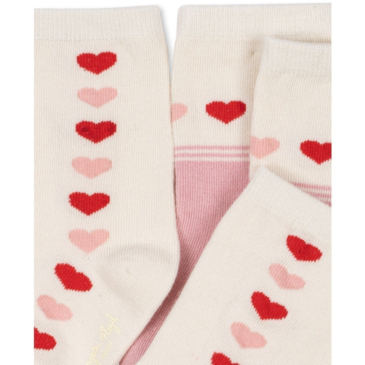 Konges Sløjd Heart 2 Pack Jaquard Strumpor