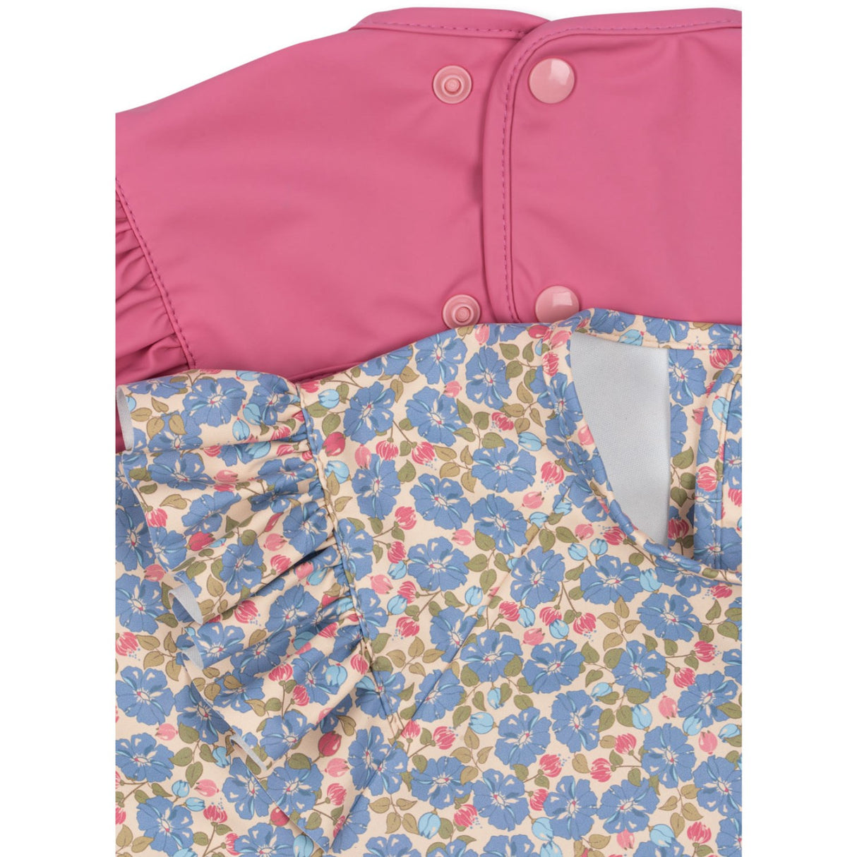 Konges Sløjd Fleur Rosier/Chateau Rose 2 Pack Dinner Haklapp Med Ärmar Och Frill