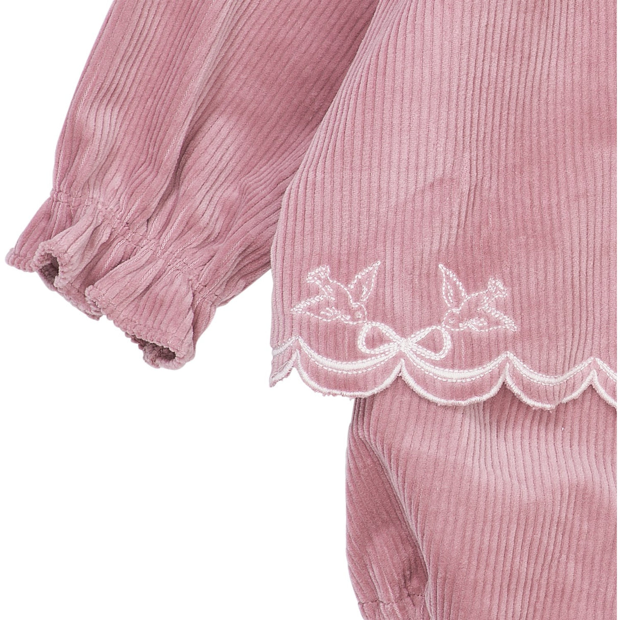 COPENHAGEN COLORS Rose Comb Corduroy Baby Sett W. Emb.