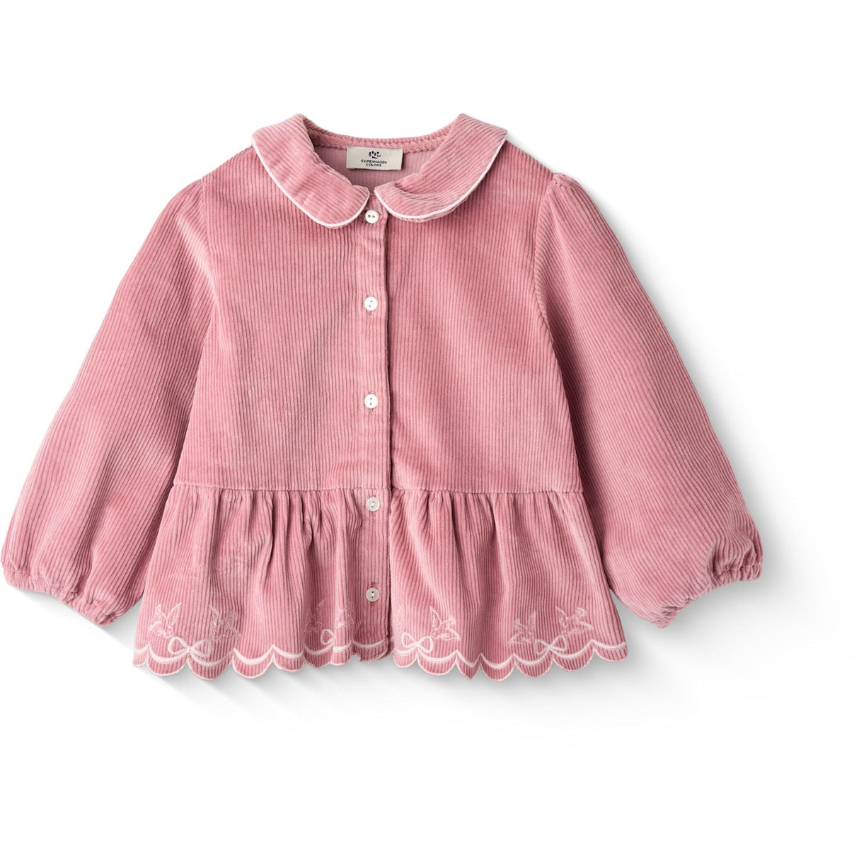 COPENHAGEN COLORS Rose Comb Corduroy Blus W. Emb.