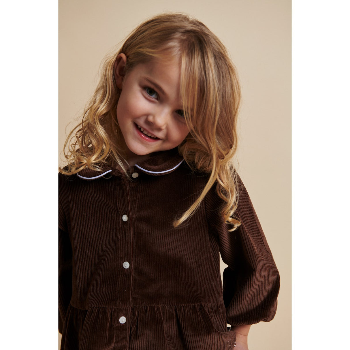 COPENHAGEN COLORS Dk Brown Comb Corduroy Blus W. Emb.