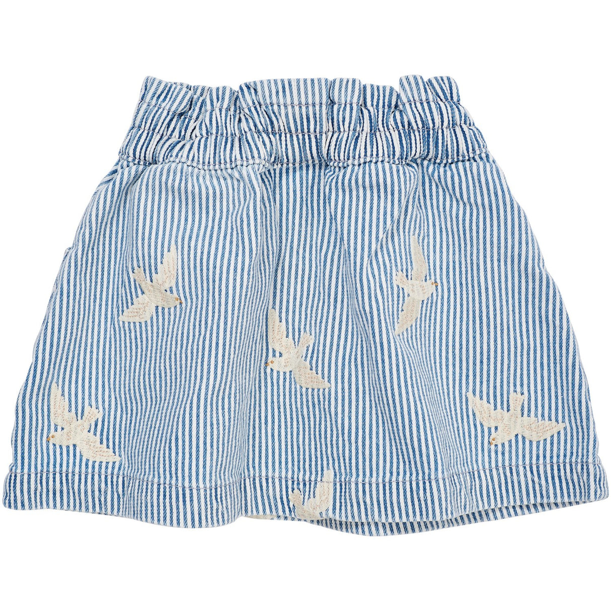 COPENHAGEN COLORS Denim Blue Stripe Y/D Twill Kjol W. Embroirdey