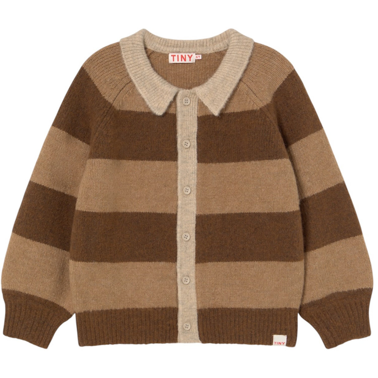 TinyCottons Dark Brown / Light Brown Stripes Cardigan