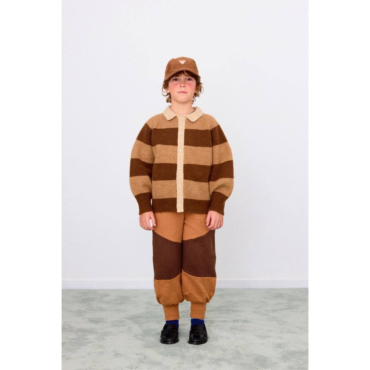 TinyCottons Dark Brown / Light Brown Stripes Cardigan