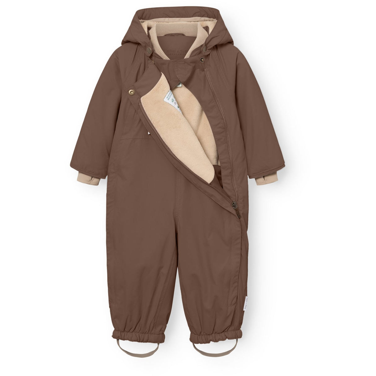 Mini A ture Chestnut Brown Matwisti Fleece Lined Snowsuit. GRS
