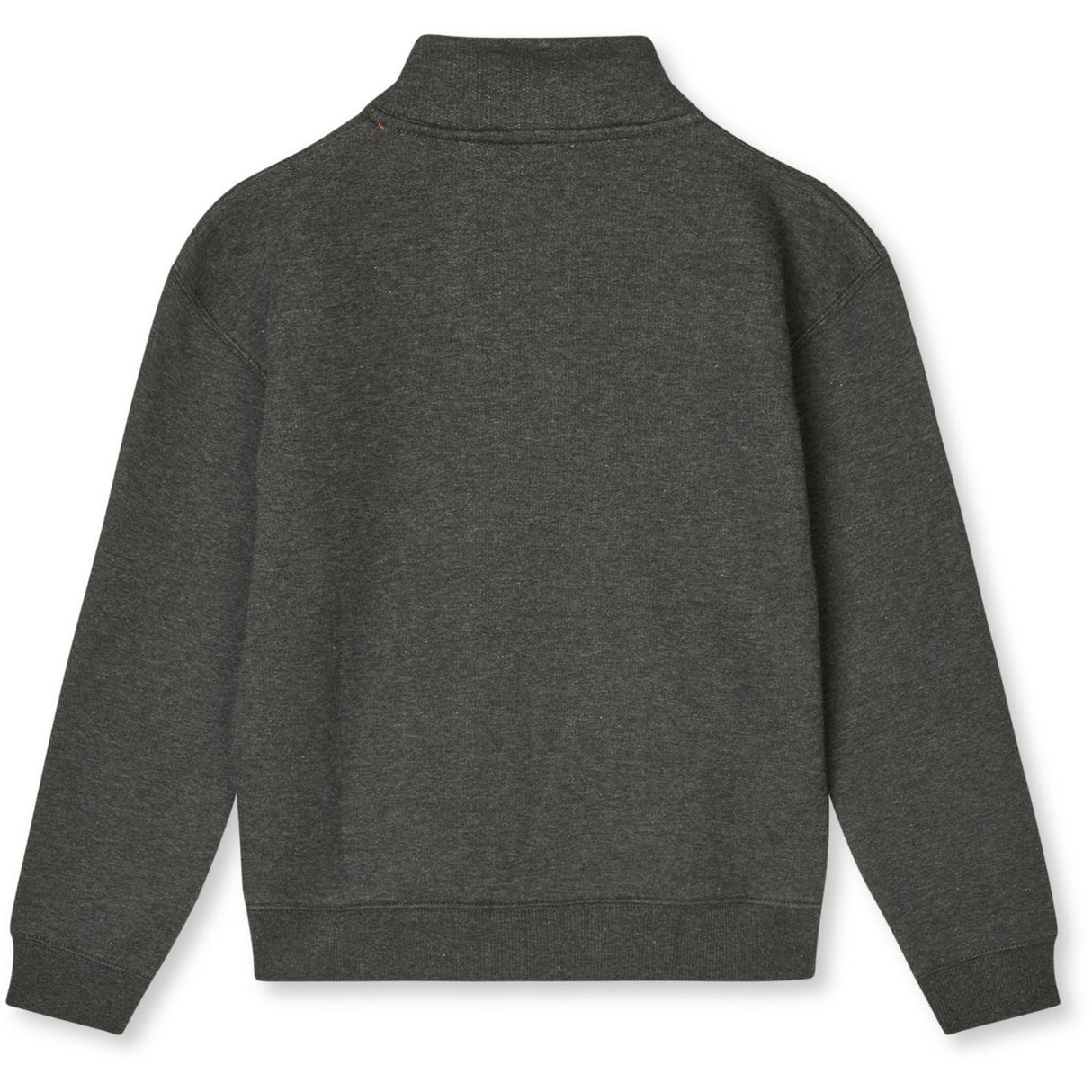 Mads Nørgaard Charcoal Melange Mix Sweat Crewie Half Zip Sweatshirt