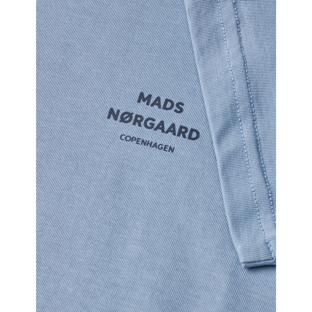 Mads Nørgaard Faded Denim Printed Logo Thorlino Tee