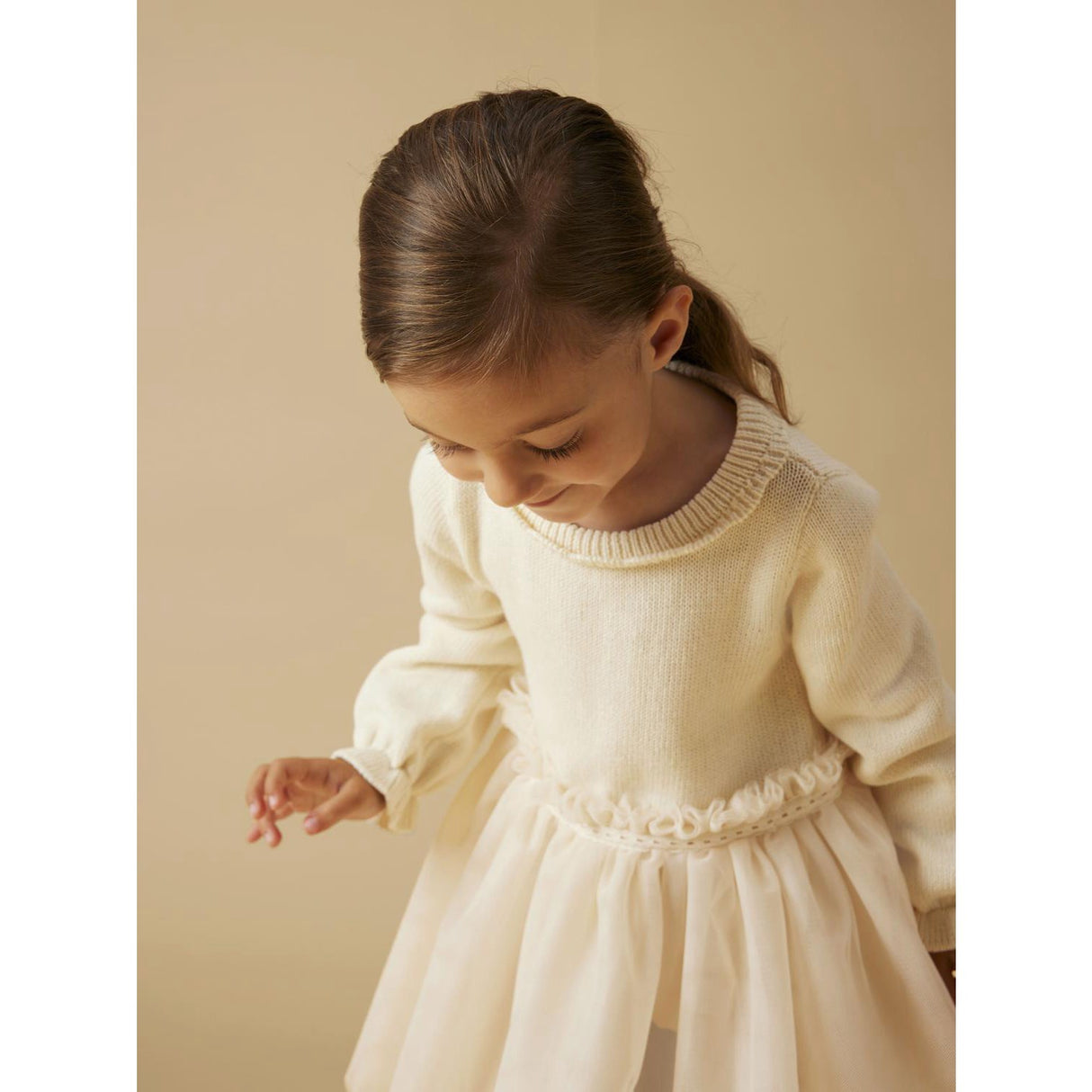 Lil'Atelier Pistachio Shell Nmfsarina Ls Stickad Klänning Lil