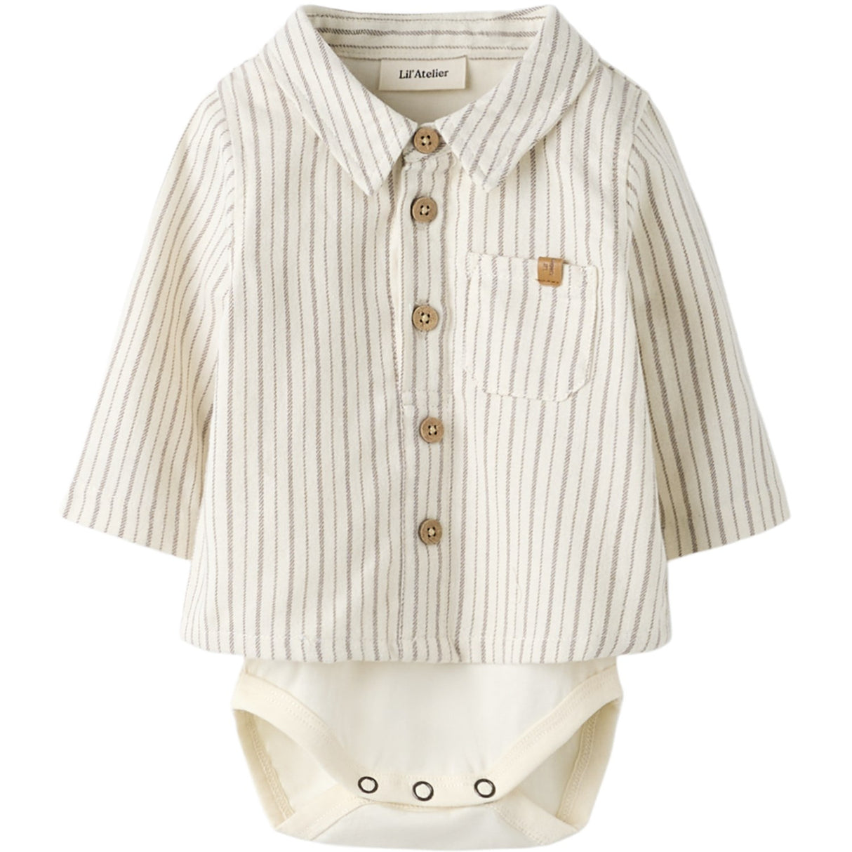 Lil'Atelier Turtledove Sepia Tint Nbmfelixo Ls Body Skjorta Lil
