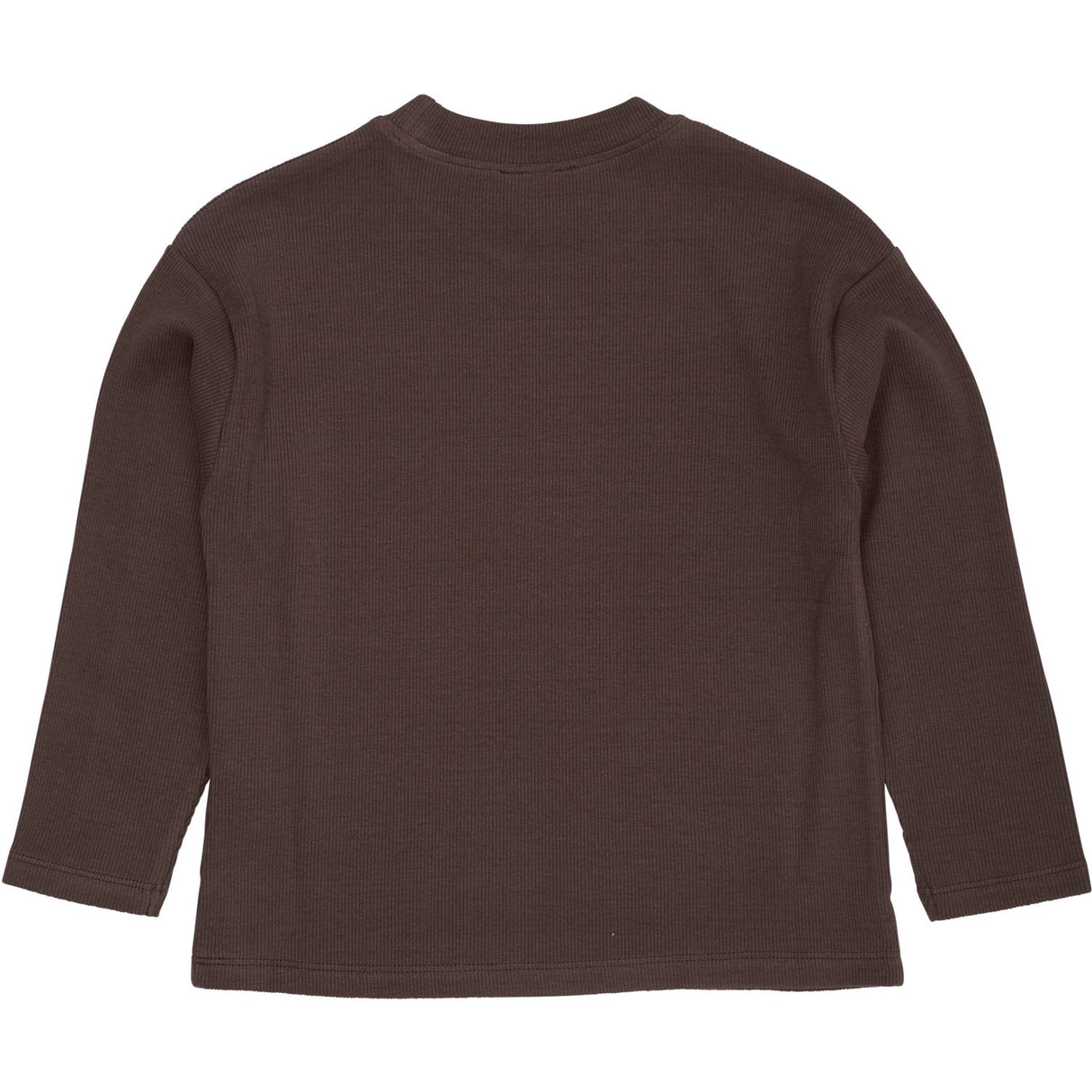 COPENHAGEN COLORS Dk Brown Modal Rib Ls Blus W. Drop Shoulder