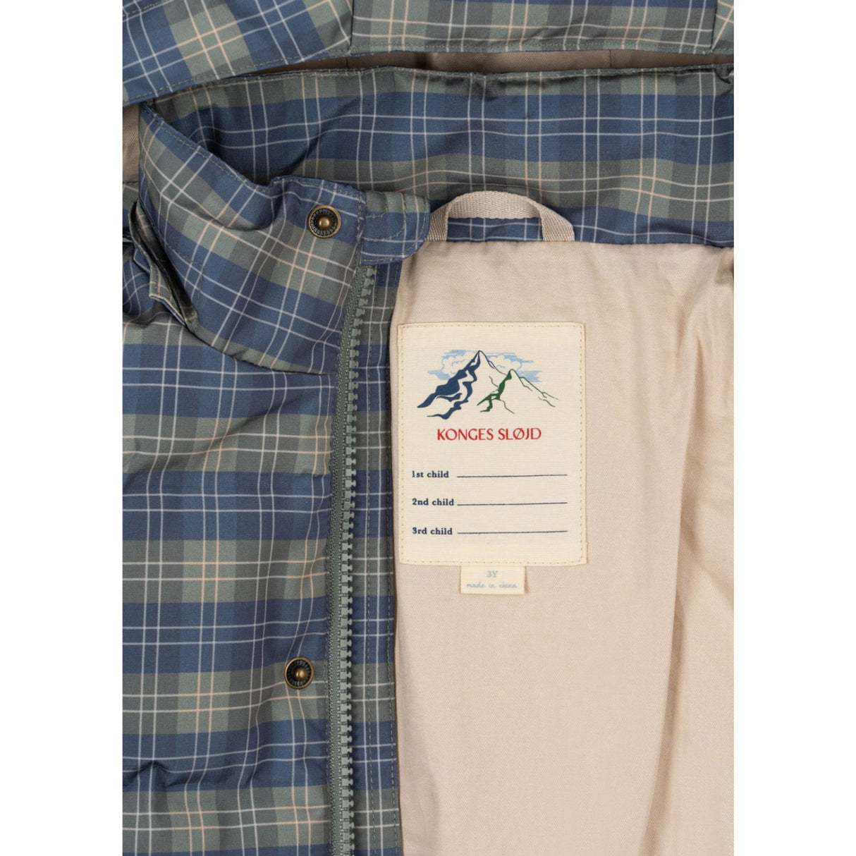 Konges Sløjd Laurel Blue Check Magnum Down Jacka Print Grs