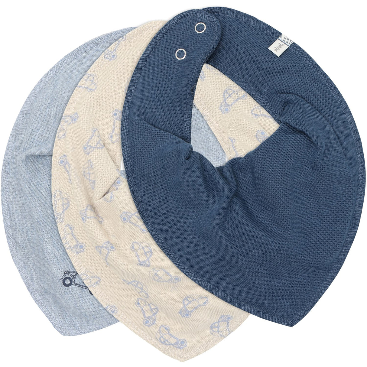Pippi Dark Denim Bandana Tyg Haklapp Boy - Aop (3-Pack)