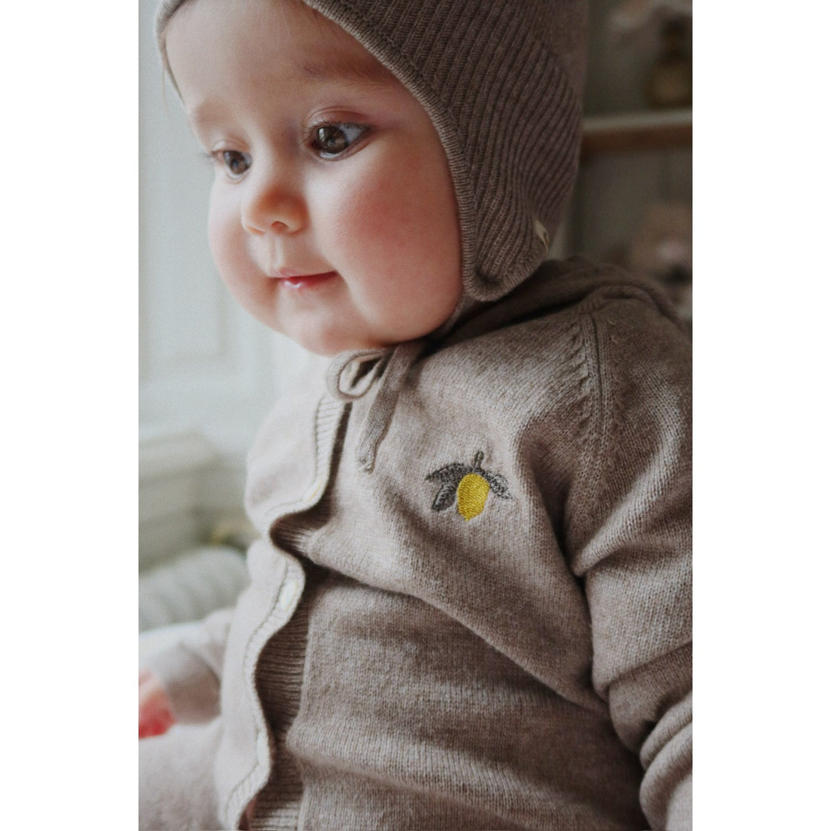 Konges Sløjd Light Brown Mattou Stickad Onesie