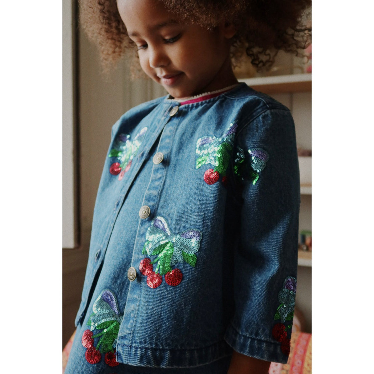 Konges Sløjd Amarena Sequin Magot Paljet Denim Jacka GOTS