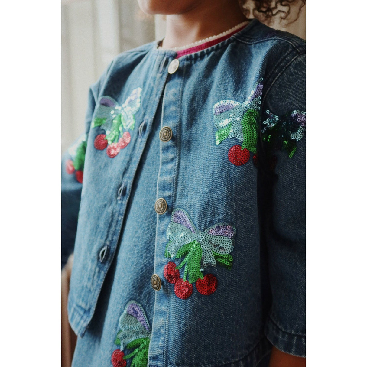 Konges Sløjd Amarena Sequin Magot Paljet Denim Jacka GOTS