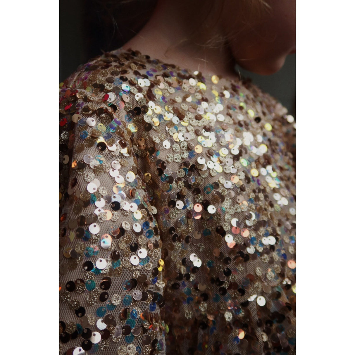 Konges Sløjd Gold Glitter Lila Sequins Rosett Klänning