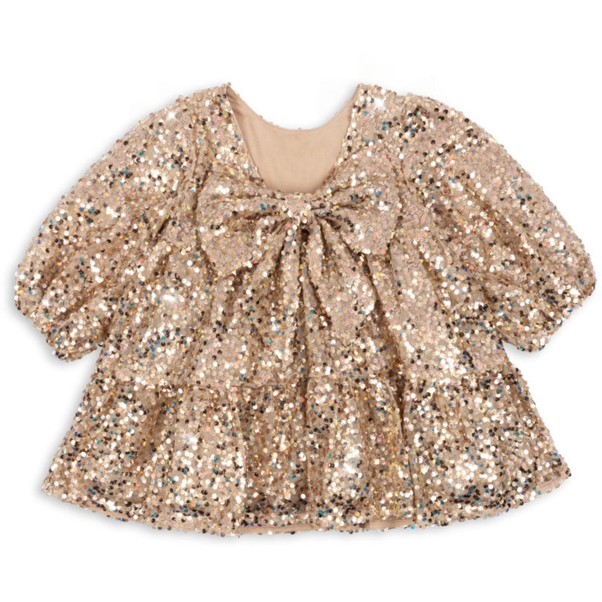 Konges Sløjd Gold Glitter Lila Sequins Rosett Klänning