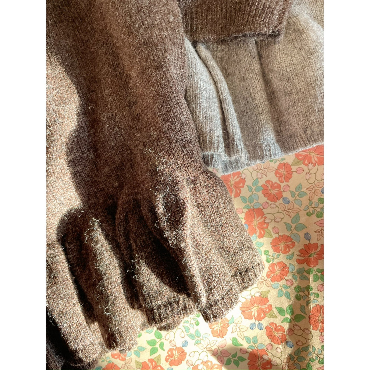 Konges Sløjd Brown Melange Cathy Stickad Sweater