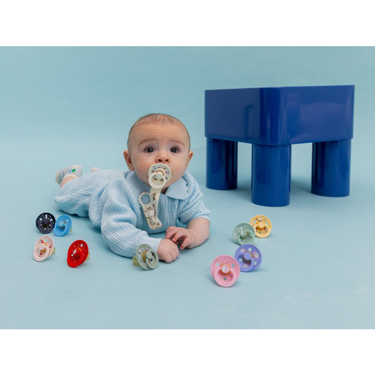 Bibs X Moomin Ivory/sage Colour Napp & Loop Clip Gift Sett Latex