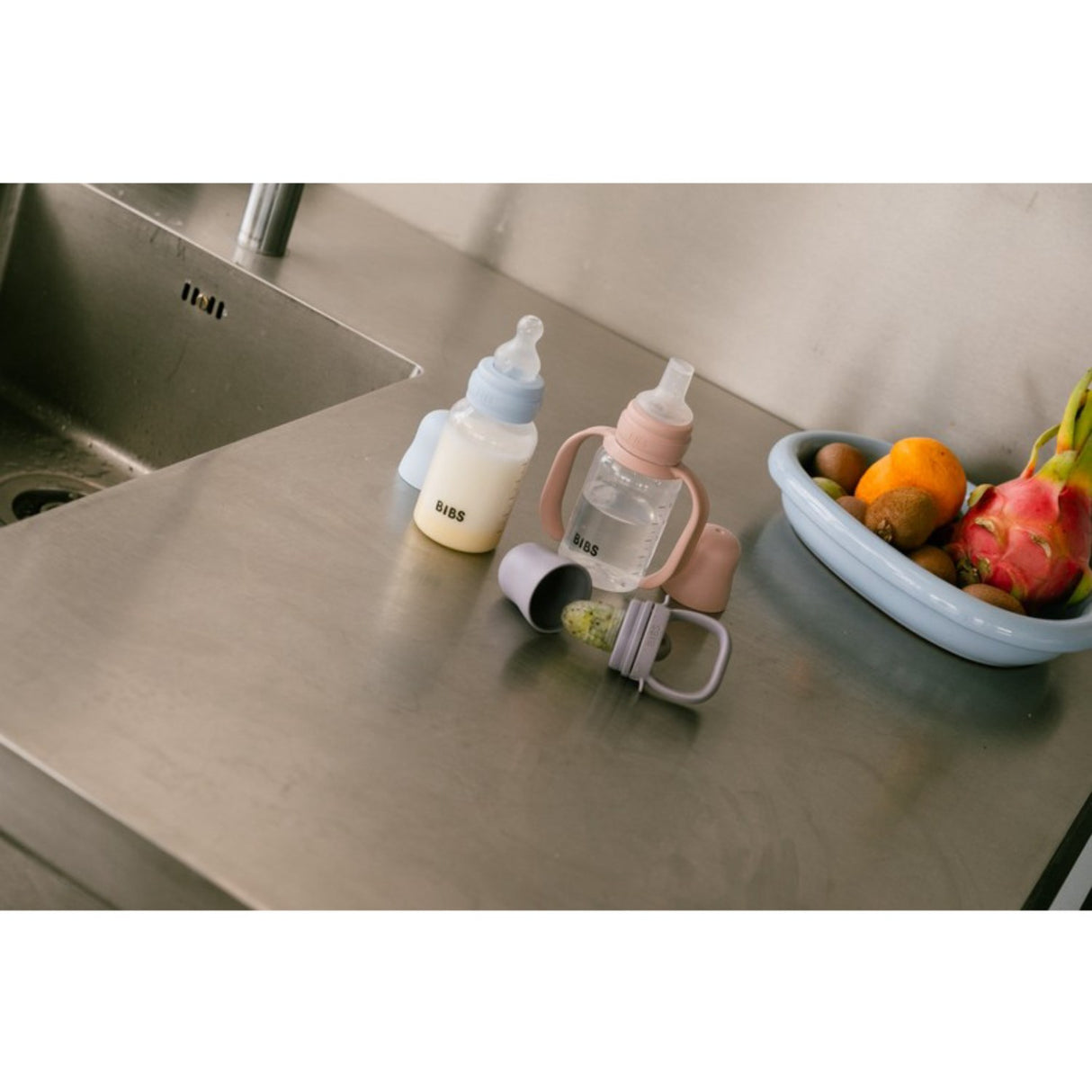 Bibs Blush Baby Sippy Flaska Spout Round Silikon Slow Flow