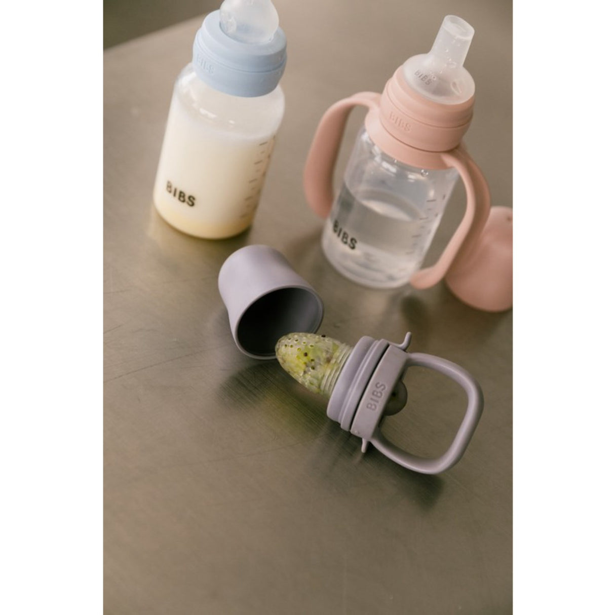 Bibs Blush Baby Sippy Flaska Spout Round Silikon Slow Flow