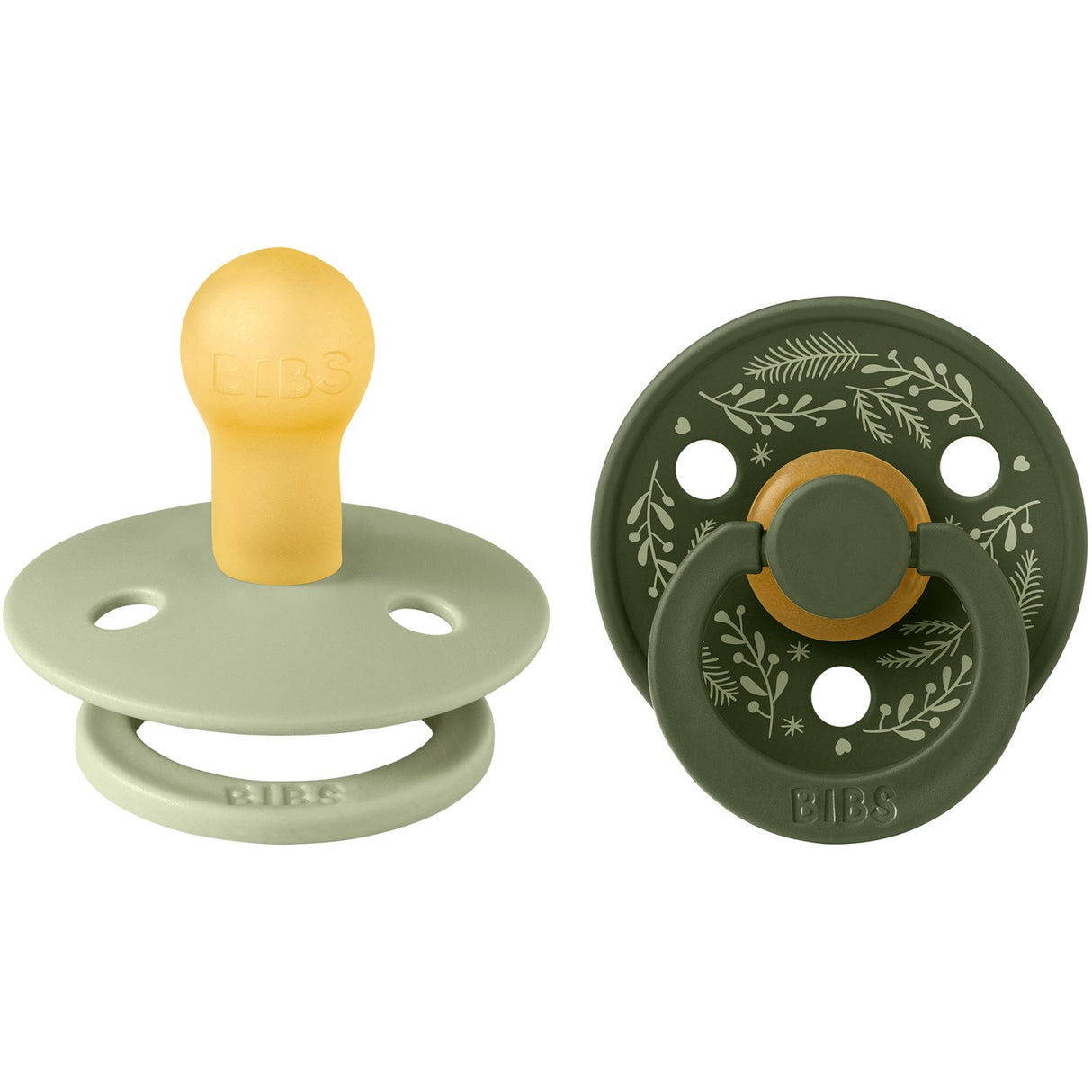 Bibs Sage/Hunter Green Napp Colour Holiday Leaf 2-Pack Latex