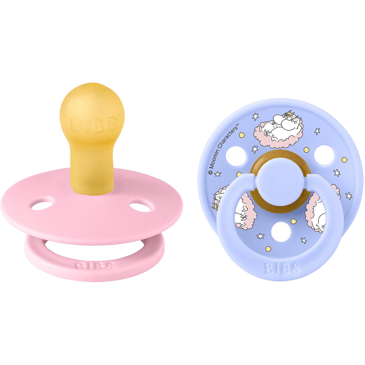 Bibs X Moomin Baby Pink Mix Napp Colour 2-Pack Dreaming Latex